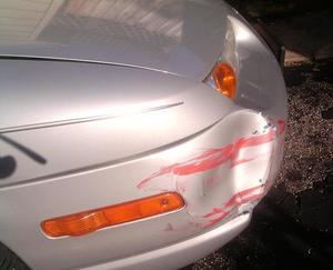 damaged car bumper
